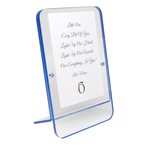 LELLOBABY™ - Acrylic Picture Frame Blue Border (For 4" x 6" Vertical Photos)