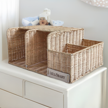 LELLOBABY™ X Hampton BABY - Deluxe Rattan Diaper Caddy