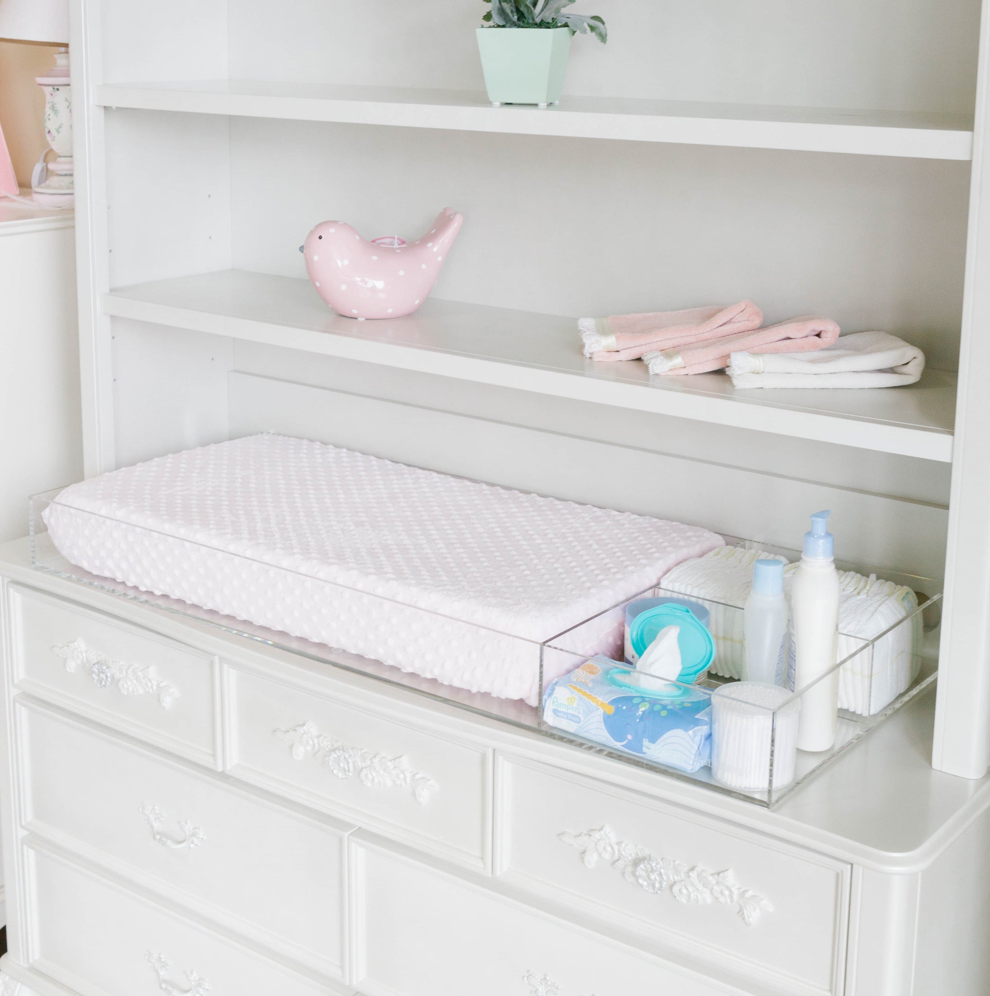 LELLOBABY™ the Original Lucite Acrylic Diaper Caddy the Perfect Deluxe  Nursery Assistant 