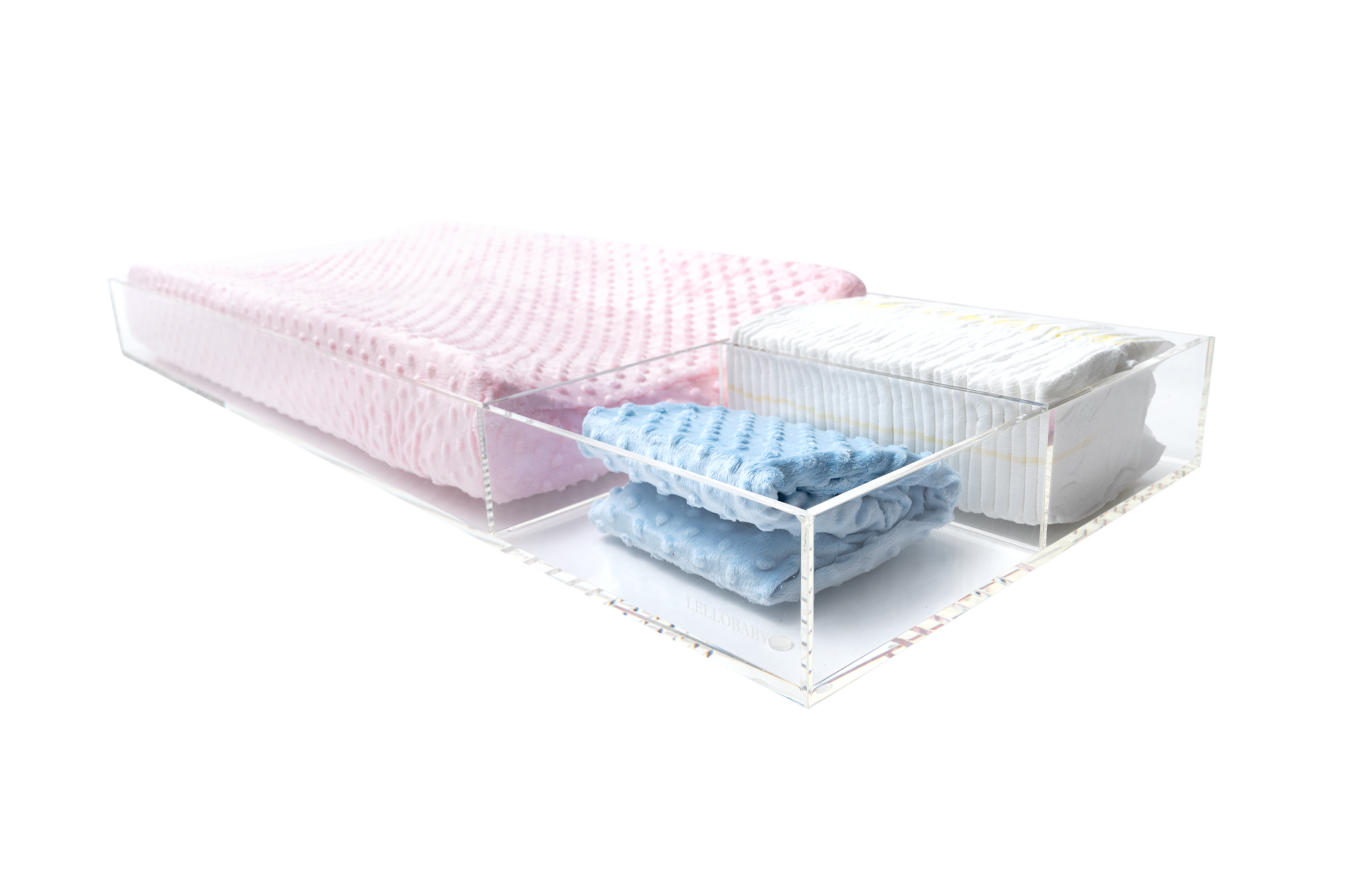 LELLOBABY™ - 8mm Thick Deluxe Edition Acrylic Diaper Changing Tray PLU