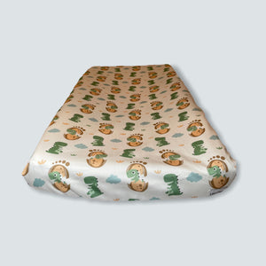 changing pad cover, elastic tight fit. green minky cotton dino girl nursery. panda nursery. registry. baby registry essentials. 100% cotton