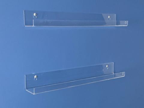 Weronique 2-Pack Wall Shelves Small Adhesive Floating Shelves Acrylic  Hanging Shelves Display Ledges with 2 Types of Installation, Clear
