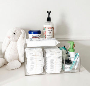 LELLOBABY™ - Deluxe Lucite Acrylic Diaper Caddy